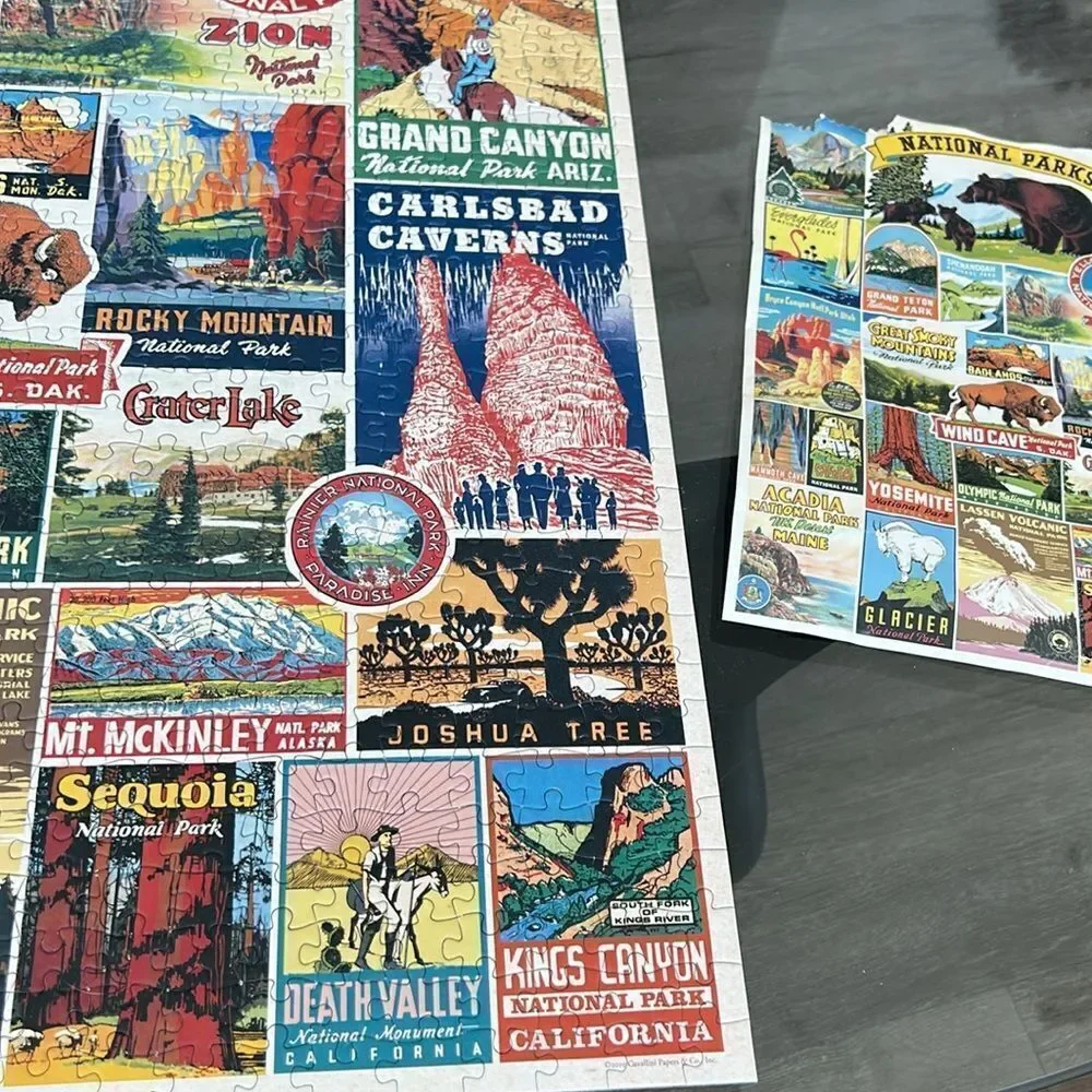 VintageLook National Parks 🏞️🌲Puzzle 🧩 1000 pieces! Gorgeous hues! Good times!